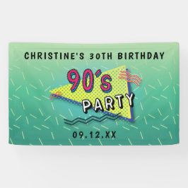 Neunzigerjahre PARTY Muster-Fahne Banner