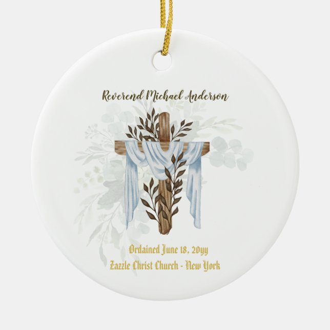 Neuordinierter PriesterPastor Deacon Minister Keramik Ornament (Vorne)