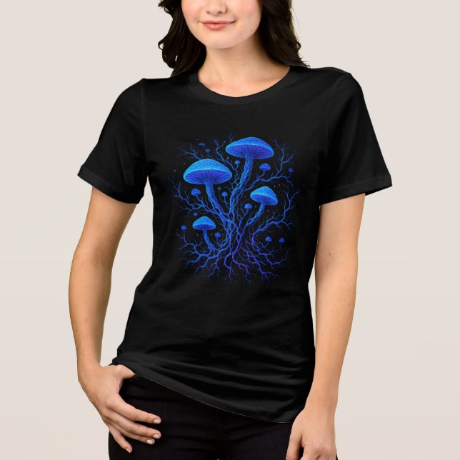 Neural Fungi Glow T-Shirt Tri-Blend Shirt (Vorderseite)