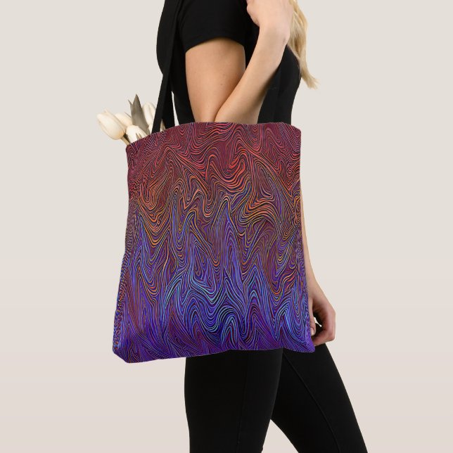 "Neuraler Firestorm" Abstrakt" Rot Blau Tasche (Von Nahem)