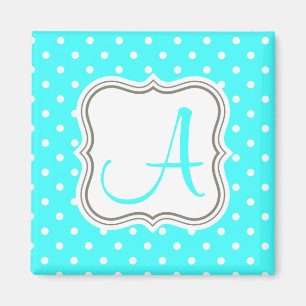 Neuralistischer Polka-Punkte-Monogramm-Anfangsname Magnet