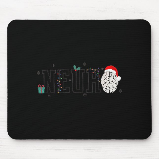 Neuro Christmas Neurology Holiday Neuroscience Nur Mousepad (Vorne)