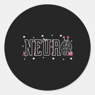 Neuro-Krankenschwestern Hirn Candy Herz Neurowisse Runder Aufkleber