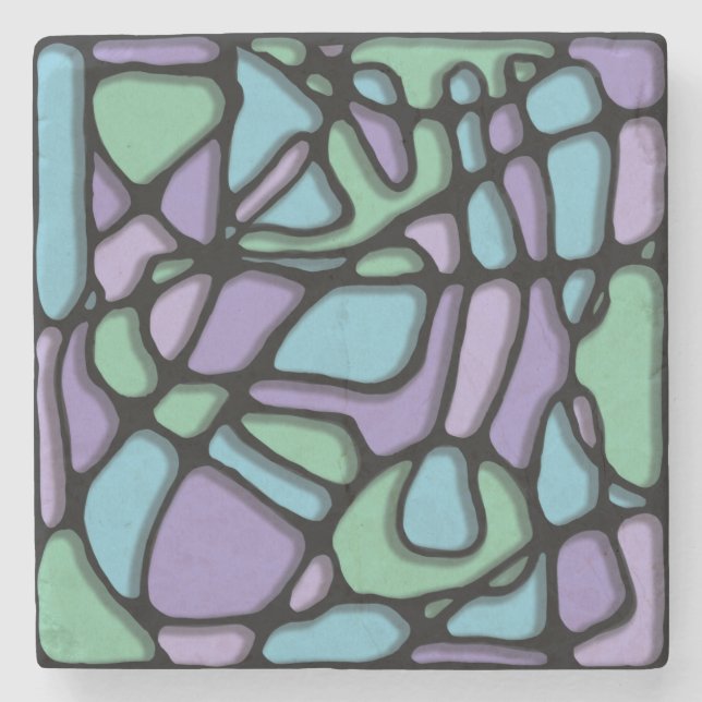 Neuroart Hartglas Steinuntersetzer (Vorderseite)