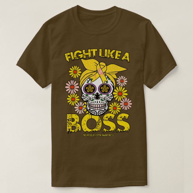 Neuroblastom Sensibilisierungskampf wie ein Chef T-Shirt (Design vorne)