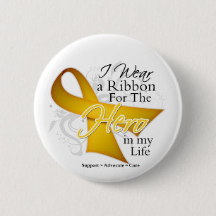 Neuroblastoma Ribbon Hero in My Life Button