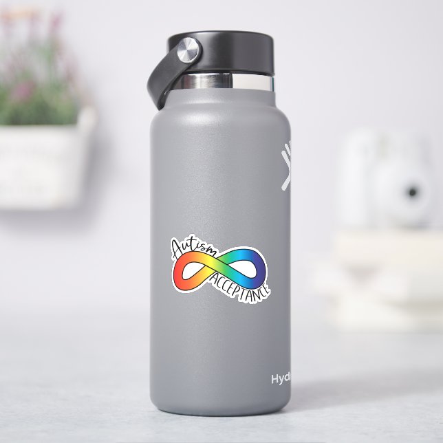 Neurodität Autismus Bewusstsein Akzeptanz Regenbog Aufkleber (HydroFlask)