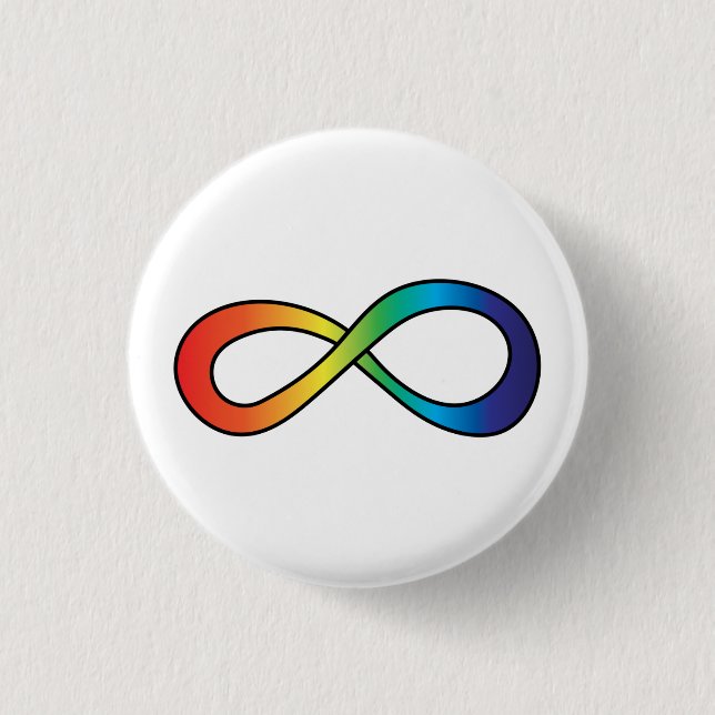 Neurodität Autismus Bewusstsein Akzeptanz Regenbog Button (Vorderseite)