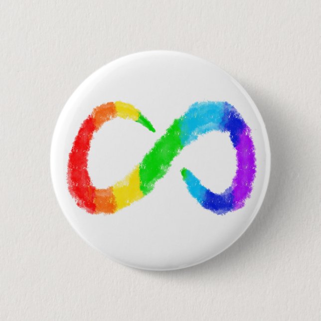 Neurodität Autismus Bewusstsein Akzeptanz Regenbog Button (Vorderseite)
