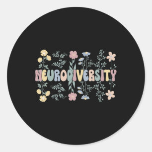 Neurodität Blume Autismus Neurodivergent 1 Runder Aufkleber
