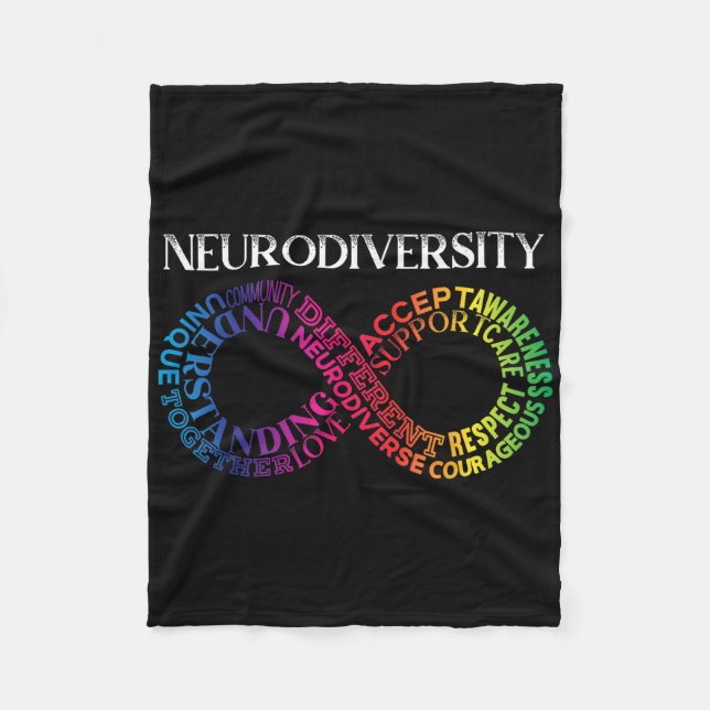 Neurodität Neurodiverser Regenbogen Infinity Admin Fleecedecke (Vorderseite)