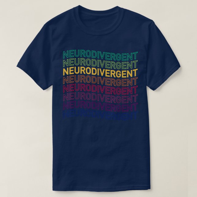 Neurodivergent ADHD ASD Aspie Autism  T-Shirt (Design vorne)