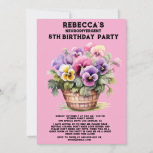 Neurodivergent Autiste Invitation de fête d'annive