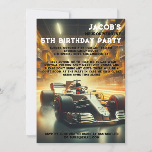 Neurodivergent Autiste Invitation de fête d'annive