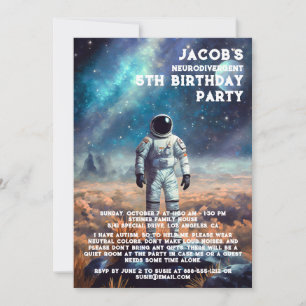 Neurodivergent Autiste Invitation de fête d'annive