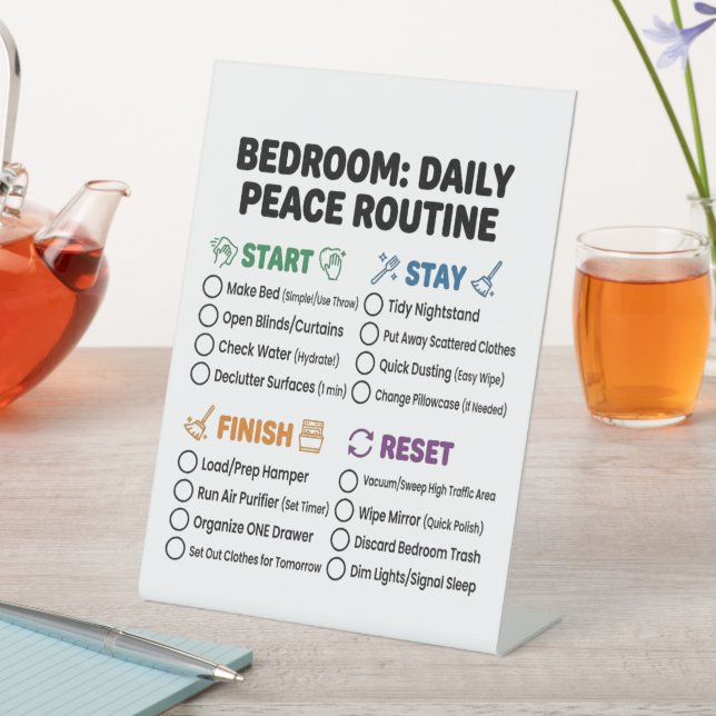 Neurodivergent Home Cleaning Routine Checklist Sockelschild (In Situ)