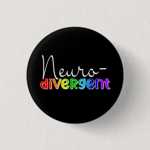 Neurodivergent Neuroversity Awareness Rainbow Button