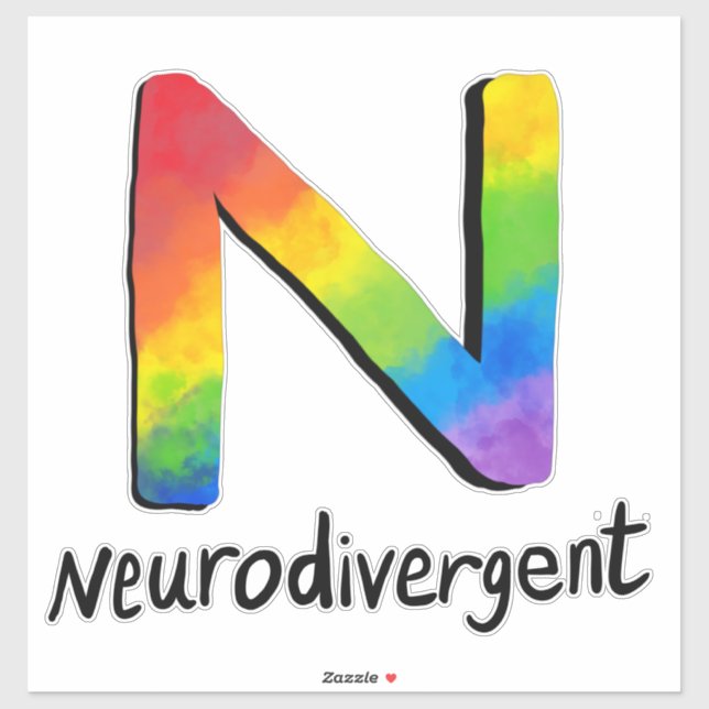 Neurodivergent (Regenbogen-Krawatte N) Aufkleber (Blatt)