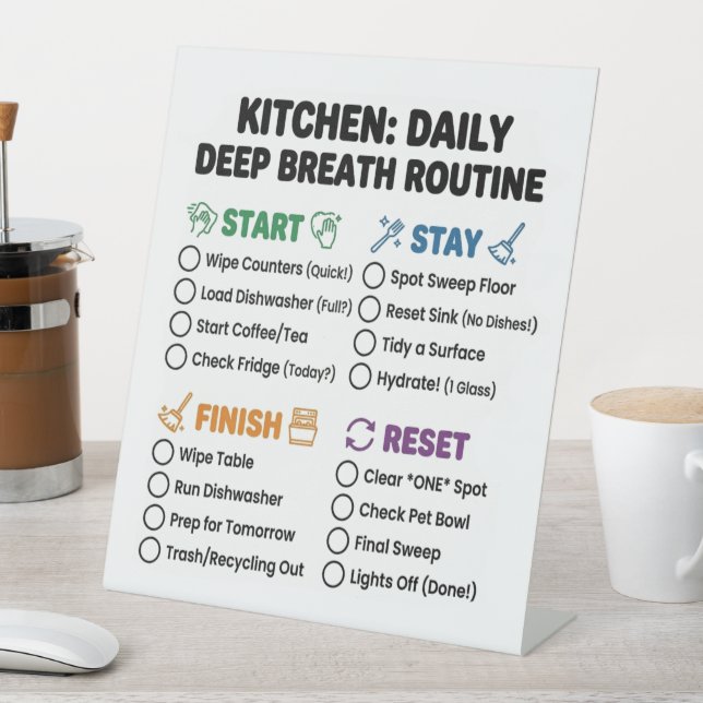 Neurodivergent Routine - Kitchen Checklist  Sockelschild (In Situ)