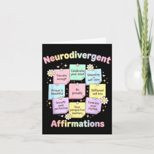 Neurodivergente Bestätigungen Autismus-Bewusstsein Karte