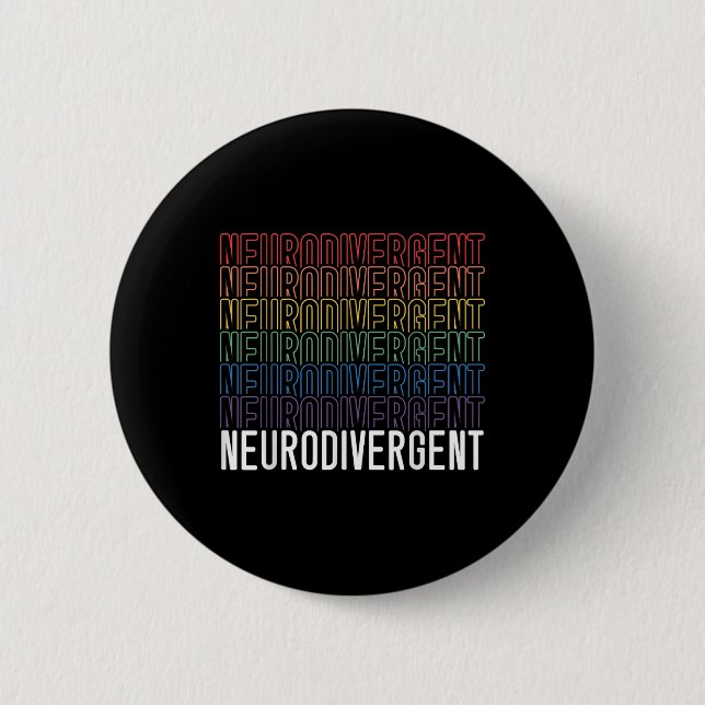Neurodivergente Neurovielfalt Regenbogen-Adhäsion Button (Vorderseite)