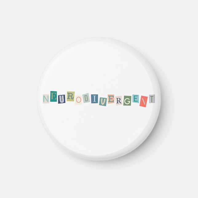 Neurodivergente Typografie Neurodivergenz Magnet (Vorne)