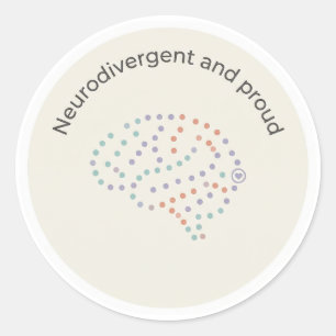 Neurodivergenter und stolzer Gehirn-Punkt-Kunstauf Runder Aufkleber