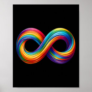 Neurodivergenz Unendlichkeit Zeichen Regenbogen Sy Poster