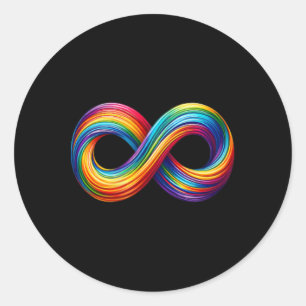 Neurodivergenz Unendlichkeit Zeichen Regenbogen Sy Runder Aufkleber