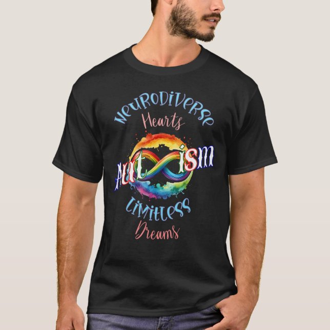 Neurodiversen Herzen schaffen Autismus-Bewusstsein T-Shirt (Vorderseite)