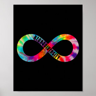 Neurodiverser Gefärbte Krawatte Unendlichkeit Zeic Poster