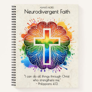Neurodiverser Glaube - Regenbogenbran Notizbuch