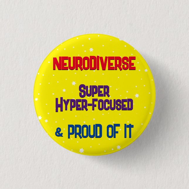 Neurodiverser, hyperfokaler Knopf Button (Vorderseite)