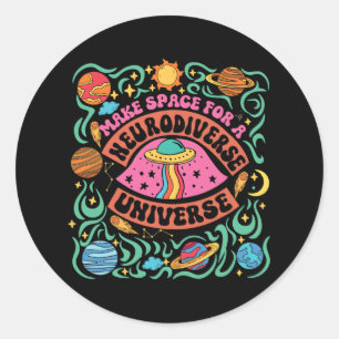 Neurodiverser Universe Special Bildung Teacher Au Runder Aufkleber