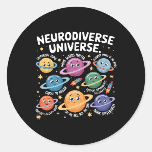 Neurodiverser Universum Autismus Inklusionspläne A Runder Aufkleber