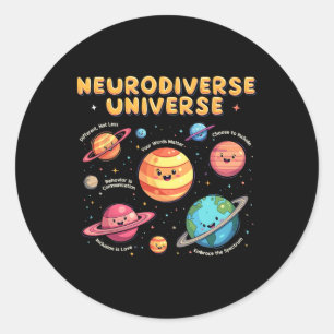 Neurodiverser Universum Special Bildung Autismus A Runder Aufkleber