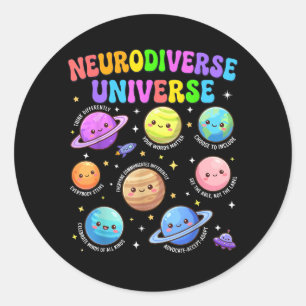Neurodiverses Universum Autismus-Bewusstsein Spezi Runder Aufkleber