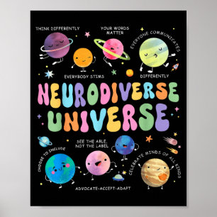 Neurodiverses Universum Autismus-Bewusstsein Verst Poster