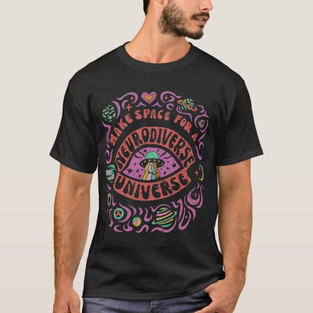 Neurodiverses Universum Neurovielfalt ADHS Autismu T-Shirt (Vorderseite)