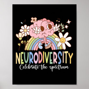 Neurodiversität feiert das Spektrum Gehirn Autismu Poster