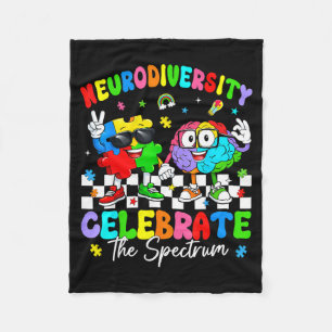 Neurodiversität Gehirn Autismus-Bewusstsein asd ad Fleecedecke