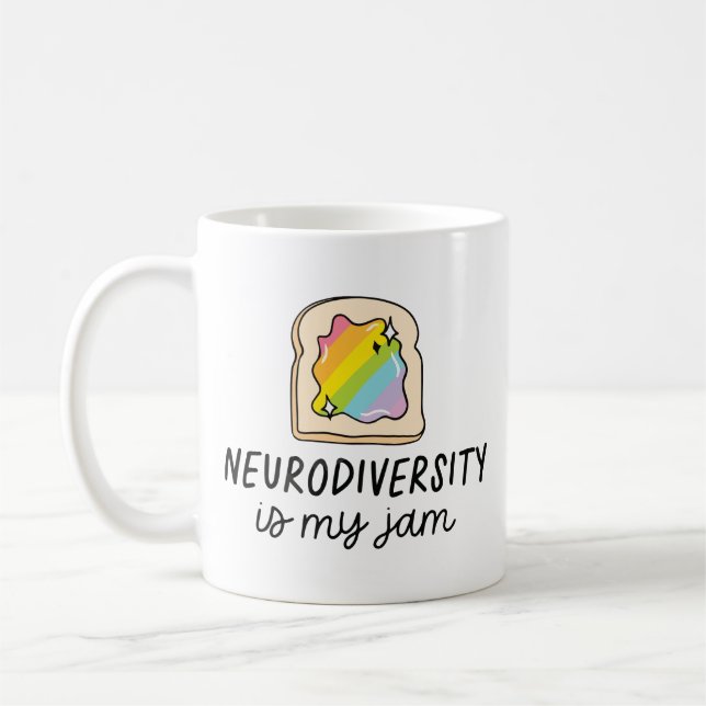 Neurodiversität ist mein Jam-Rainbow-Toast Kaffeetasse (Links)
