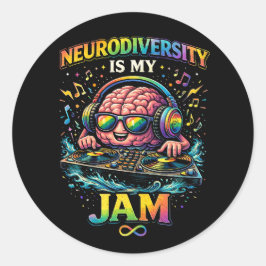 Neurodiversität ist meine Leidenschaft Runder Aufkleber