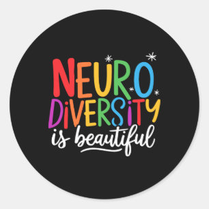 Neurodiversität ist schön Sped Adhd Autismus bewus Runder Aufkleber