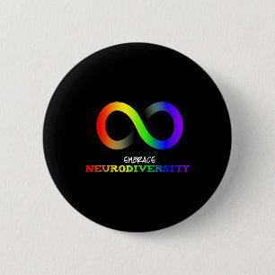 Neurodiversität umarmen Autismus Asd Adhs Regenbog Button