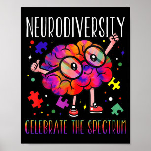 Neurodiversitäts-Gehirn asd adhd Autismus-Bewussts Poster