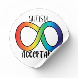Neurodiversity Autism Acceptance Rainbow Button Runder Aufkleber