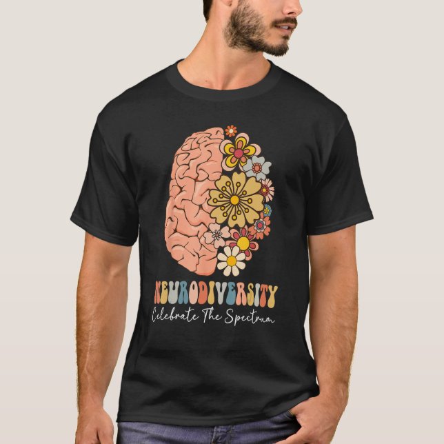 Neurodiversity celebrate the spectrum Brain Autism T-Shirt (Vorderseite)