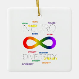 Neurodiversity dots square ceramic ornament