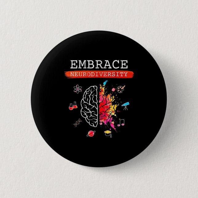 Neurodiversity Embrace Adhd Autism Asd Awareness G Button (Vorderseite)